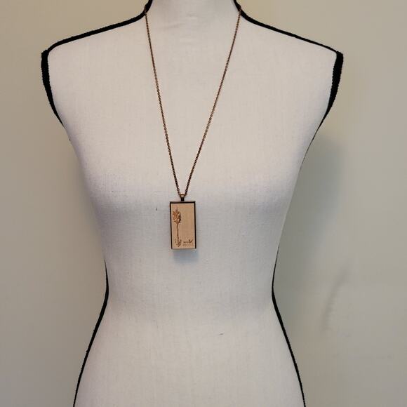 NWT Arrow Copper Wood Pendant Necklace USA Handcrafted Statement Peace Jewelry - Picture 6 of 12